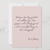 Photo & Calligraphy Minimalist Blush Bedankkaart (Achterkant)