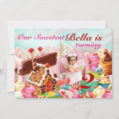 Photo Candy Land Invitations de fête d'anniversair (Devant)