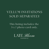 Photo Card for Vellum Wedding Invitations