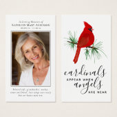 Photo Cardinal Memorial Card (Devant & derrière)