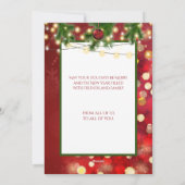 Photo Carte Christmas String Lights Gold Stars (Dos)