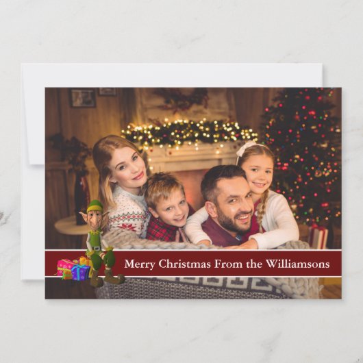 Photo carte complète et elf avec bande de texte ro (Devant)