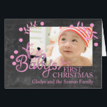 Photo-carte de Baby's First Christmas<br><div class="desc">Make this Christmas special with a Porto Sabbia Natale photo card. Surprise your family and friends with a personalized photo card in the mail Many different designs,  themes and printing options available to create your one of a kinderholidays card</div>