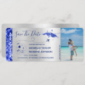 Photo Carte de Billet d'Avion Save the Date St Tho (Devant / Derrière)