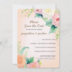 Photo Carte de Faire-Part Moderne Fleurs Aquarelle