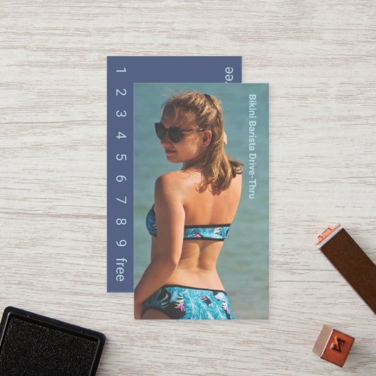 Photo Carte de fidélité Blue Bikini Coffe Drive-Th (Devant/Arrière en situation)