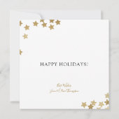 Photo Carte de Noël avec étoiles en chute d'or (Dos)