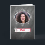 Photo Carte de Noël, Chalkboard Look, Personnalise<br><div class="desc">L'aspect du tableau de bord est très populaire. Pourquoi ne pas utiliser ce design branché pour votre carte photo de Noël cette année! Ajoutez facilement votre photo,  et votre nom pour une carte de Noël vraiment délicieuse et mémorable !</div>