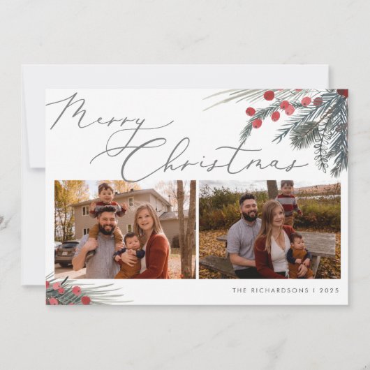 Photo Carte de Noël Foliing de Noël (Devant)