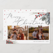 Photo Carte de Noël Foliing de Noël (Devant / Derrière)