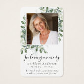 Photo Carte de prière commémorative funéraire Euca (Devant)