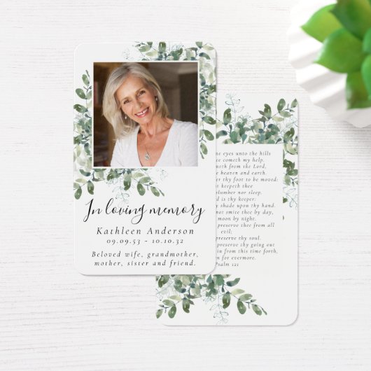 Photo Carte de prière commémorative funéraire Euca (Bureau)