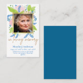 Photo Carte de prière florale Célébration commémor (Devant / Derrière)