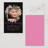 Photo Carte de prière florale Célébration commémor (Devant / Derrière)