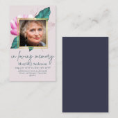 Photo Carte de prière florale Célébration commémor (Devant / Derrière)