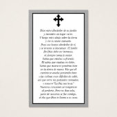 Photo Carte de prière funéraire espagnole Sympathy (Dos)
