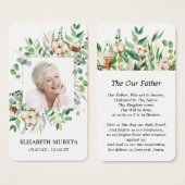 Photo Carte de prière funéraire Eucalyptus (Devant & derrière)