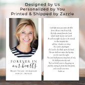 Photo carte de prière funéraire pour toujours dans