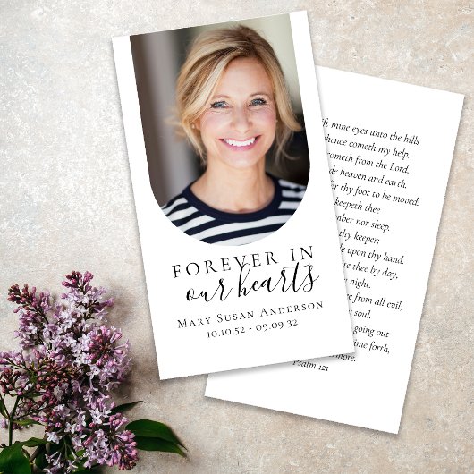 Photo carte de prière funéraire pour toujours dans