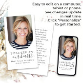 Photo carte de prière funéraire pour toujours dans