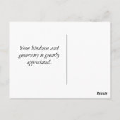 Photo Carte de remerciements cadeau mariage person (Dos)