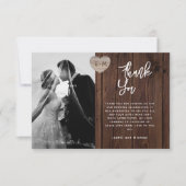 PHOTO CARTE DE REMERCIEMENTS COEURS DE BOIS RUSTIQ (Devant)