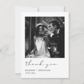 Photo Carte de remerciements Mariage noir et blanc (Devant)