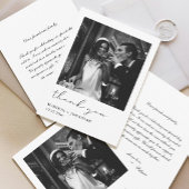 Photo Carte de remerciements Mariage noir et blanc