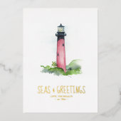 Photo Carte de vacances Watercolor Lighthouse (Recto)