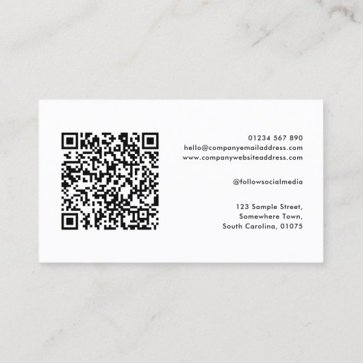 Photo Carte de visite de photographe de code QR (Dos)