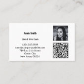 Photo Carte de visite personnel noir et blanc (Dos)