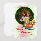 Photo Carte de voeux Appartement Wreath de Noël (Devant / Derrière)