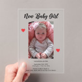 Photo Carte Faire-part Acrylique Frosted Birth (In situ (ordinateur de poche))