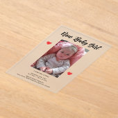 Photo Carte Faire-part Acrylique Frosted Birth (Poser)