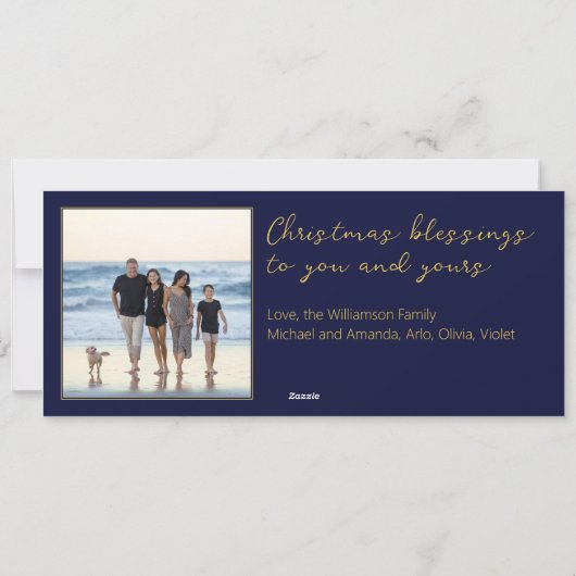 PHOTO Carte religieuse de Noël Long Horizontal (Dos)