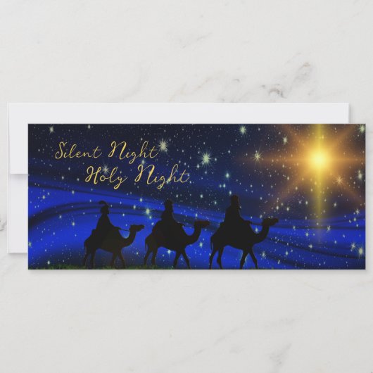 PHOTO Carte religieuse de Noël Long Horizontal (Devant)