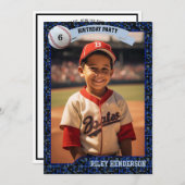 Photo Cartes de base-ball Invitation de fête d'ann (Devant / Derrière)