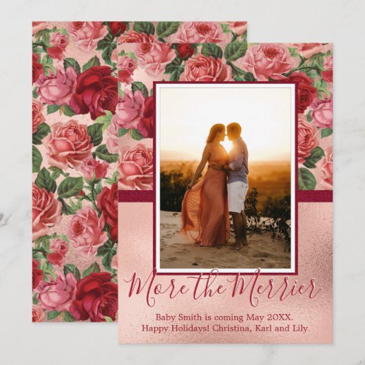 Photo Cartes de Faire-part de grossesse de Noël (Devant / Derrière)