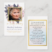 Photo Cartes de prière Célébration commémorative d (Devant / Derrière)