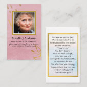 Photo Cartes de prière Célébration commémorative d (Devant / Derrière)