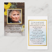 Photo Cartes de prière Célébration commémorative d (Devant / Derrière)