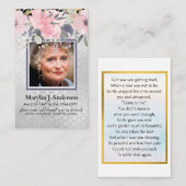 Photo Cartes de prière Célébration commémorative d (Devant / Derrière)