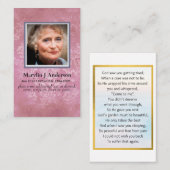 Photo Cartes de prière Célébration commémorative d (Devant / Derrière)