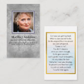 Photo Cartes de prière Célébration commémorative d (Devant / Derrière)