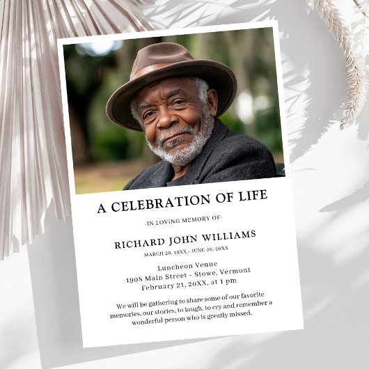 Photo Celebration of Life Memorial Invitation