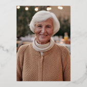 Photo Celebration of Life RoseGold Foil Invitation (Verso)