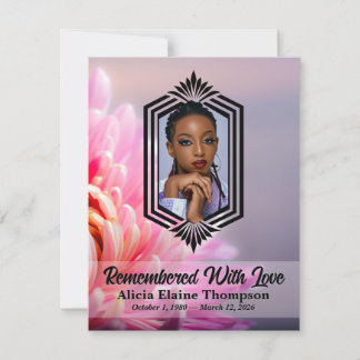 Photo Celebration Program — Pink Chrysanthemum Kaart