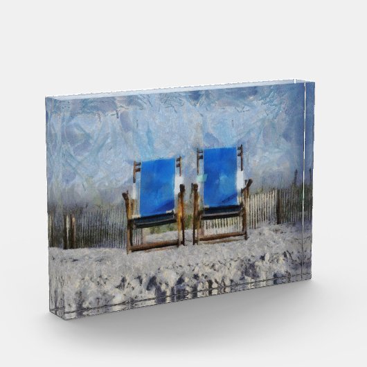 Photo Chaises de plage bloc acrylique (Gauche)