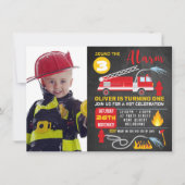 Photo Chalkboard Fire Truck Invitation Anniversair (Devant)