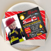 Photo Chalkboard Fire Truck Invitation Anniversair